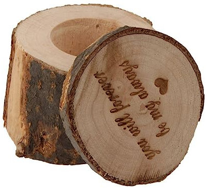 Gadpiparty Holzringbox Für Ringe Rustikaler Ringhalter Aus Holz Schmuckkästchen Mit Maßen Unikat Für Verlobungsringe Und Hochzeitsschmuck