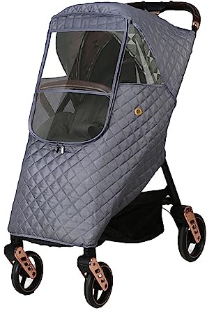 Ruiqas Universal Stroller Rain Cover Winter Pram Buggy Rain Shield Waterproof Windproof Quilted Travel Weather Cover for Baby Stroller Pushchair