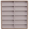 JYCRA Plateau D'affichage de Lunettes de Soleil, étui à Lunettes à Compartiments en Bois PU, étui de Rangement de Lunettes de Soleil en Grain pour Magasin de Lunettes à Domicile(12 grilles)