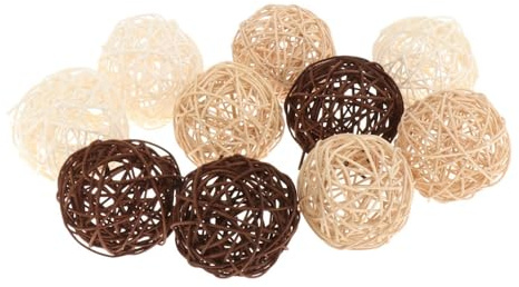 rockible Boules décoratives en rotin, 10 pièces, décoration de la Maison, Bols de pièce maîtresse, orbes, Remplissage de Vase, 12 cm