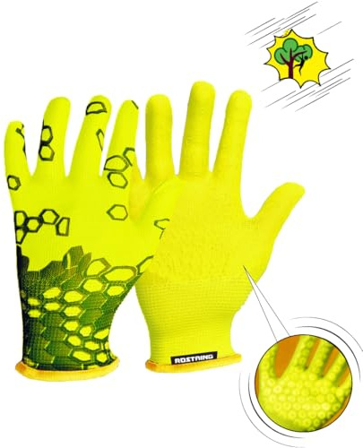 ROSTAING Gants Super-Héros Enfant SUPERGRAVITY - Paire de Gants Ultra-Adhérent pour Escalade, Vélo et Loisirs Extérieurs, Effet Seconde Peau Confortable, Inspiré par la Peau de Serpent, Couleur Jaune