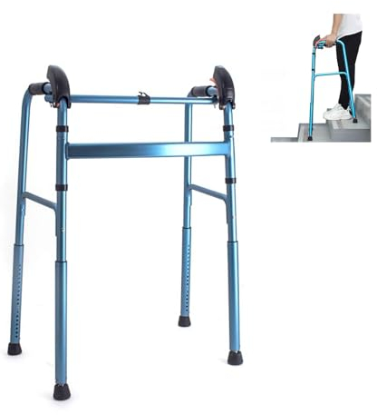 Joyfitness Klappbarer Gehhilfe ohne Räder, Treppensteigen, Standard-Gehhilfe aus Aluminium, zusammenklappbar, leicht, Gehhilfe für Senioren