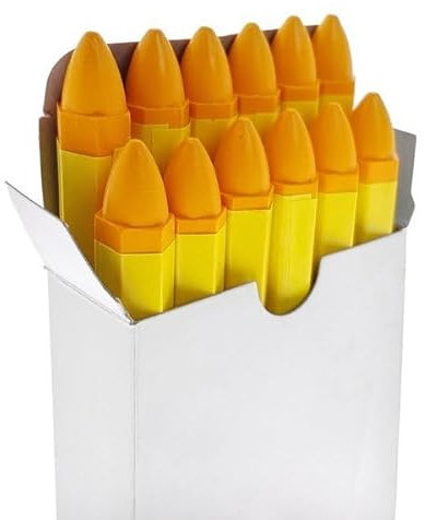 12 Yellow Car/Van/Motorbike Tyre Wax Crayon-Chalk Paint Marker Stick