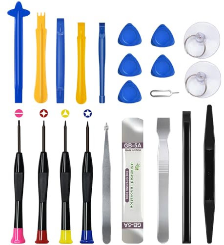 22 Piece Professional Electronics Opening Pry Screwdriver Set Multiple Functions Tool Repair Kit, for Cellphone iPhone Laptops Tablets Pry Open Replace Screen Battery and More