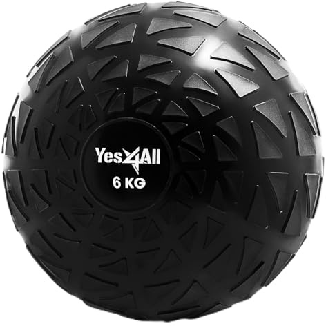 Yes4All 5YLS Dynamic Slam Balls 6 kg, Shiny, Medicine Ball Sand Filled No Bounce Exercise Ball, Suitable for Workout and Strength Training