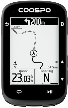 COOPSO CS500 Wireless Bicycle Computer, 2.6 Inch LCD GPS Speedometer Bicycle Navigation Wireless, Bluetooth/ANT+ Ahrrad Computers with Backlight, Waterproof IPX7, Support Bike Radar & 45H Battery Life