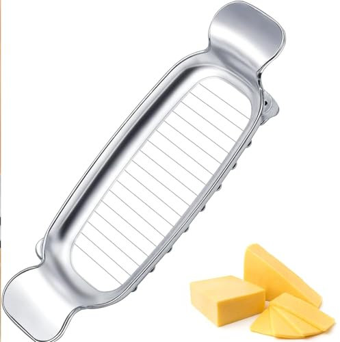 Quixotical Stainless Steel Butter Slicer, Portable Butter Portion Cutter & Cheese Slicer with Ergonomic Handle, Dishwasher Safe Tool for Butter, Cheese & Soft Foods