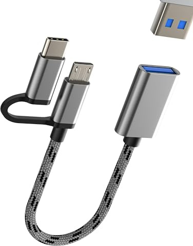 Adaptateur USB C Micro USB vers OTG 3.0 Femelle pour Apple iPhone iPad Compatible pour Samsung MacBook Android Type C Mâle Convertisseur de Données Adaptateur Tablette Extension Câble Clé Adaptateur