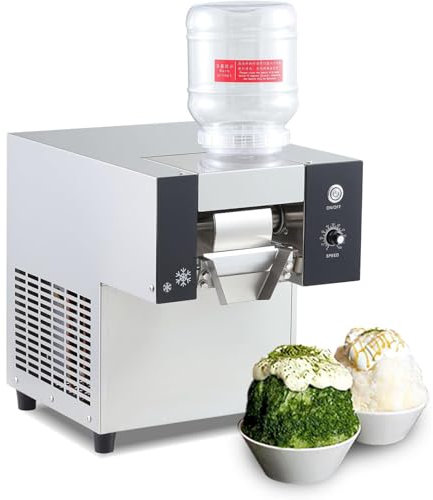 Macchina per ghiaccio indipendente in acciaio inossidabile, macchina per ghiaccio in scaglie commerciale, macchina per ghiaccio in scaglie con spessore regolabile ( 180KG)