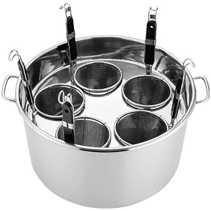 Cuoci Pasta Commerciale Cuocipasto in acciaio inox, set per cuocere la pasta, pentola per pasta multifunzionale con cestello scolapasta, design a 3/4/5 fori per cucinare pasta, tagliatelle,
