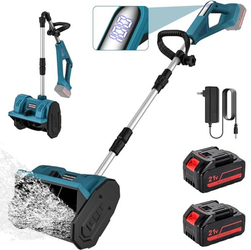 Snow Removal Shovel,Snow Hunting With Battery, Lightweight Manual Electric Snow Blowing Machine, Large 33 Cm, Small Domestic Snow Sweeper Equipment W/Folding Handle - Road Snow Hunting Tool(