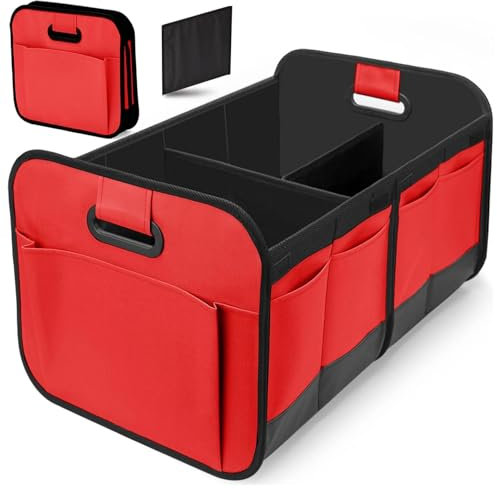 Zolytrax Auto Kofferraum Organizer für VW Passat/Limousine GTE Typ B8 AB Bj.2019, Auto Organizer Toolbag Zusammenklappbarer Auto Organizer Kofferraum mit Fächern(R-ed)