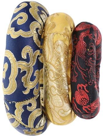 ERINGOGO 3stücke Teiliges Handbesticktes Klangschalenkissen Buddhistischem Wolkenmuster Baumwoll-sound-bowl-pads ø Rutschfest Und Stabil Für Meditation Und Klangschalen-unterlage