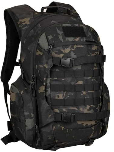 50L Tactical Backpack, Military Rucksack with MOLLE System, Water-Resistant Hiking Backpack for Outdoor Trekking Cycling Travel & Camping, 17'' Laptop Compartment Hydration Compatible Camouflage