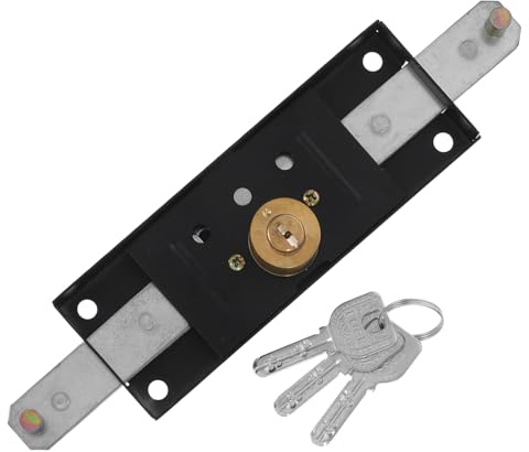 ASAKKURA Serratura Per Porta Scorrevole Sicura e Resistente Lock Per Garage e Magazzini Serratura Per Serrande Con Chiave Installazione Facile e Versatile