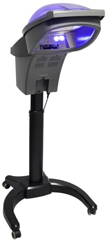 Hair Steamer, 7 Light Professional Standing Deep Conditioning Hair Steamer, Household Hair-Care Machine with Hair-Care Hood & 57.49 oz Water Tank for Salons Barbershops (Black)