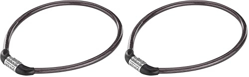 Prophete Zahlen-Kabelschloss 55 cm – 4-Zahlen-Kombination, Sicherer Diebstahlschutz für Fahrräder, Flexibles Kabel, Kompakt & Praktisch für Unterwegs, Schwarz (Packung mit 2)
