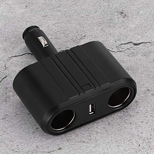 BONKZEBU Divisor de Cargador de Coche USB con Dos Salidas de Encendedor de Cigarrillos para Grabadora de Conducción, Instalación Rápida, 12-24 V Universal, 1 Toma de Encendedor de Cigarrillos
