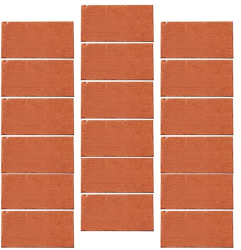 GLEAVI Briques Miniatures Rectangulaires en Terre Cuite Rouge, Lot de 40pcs sans Bavure Polissage Fin, Décorations pour Aquarium et Aménagement Micro Paysager