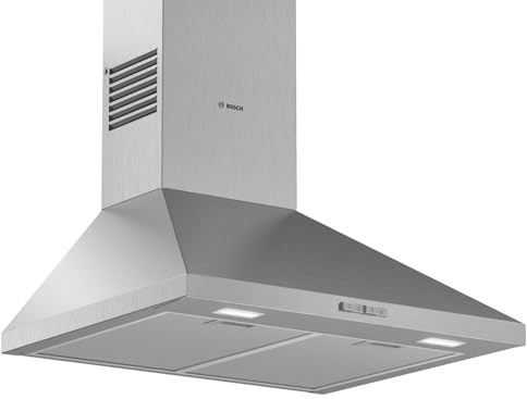 Bosch DWP66BC50 Wandesse, Um und Abluft, Led-Beleuchtung gleichmäßige Ausleuchtung, Drucktastenschalter, 3 Leistungsstufen, Metallfettfilter spülmaschinengeeignet, Serie 2, 60 cm breit