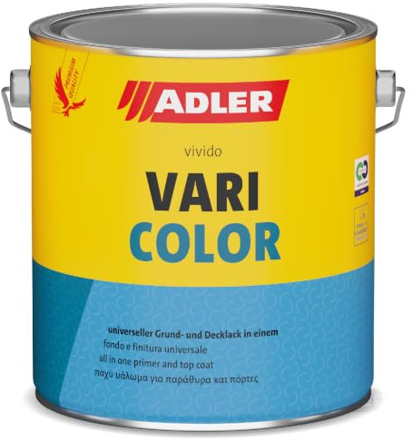 ADLER Varicolor RAL9005 Tiefschwarz 2,5l | Wasserbasierter, geruchsarmer Allroundlack, blockfest, nicht vergilbend, hitzebeständig bis 100 °C, A+ Emissionsklasse