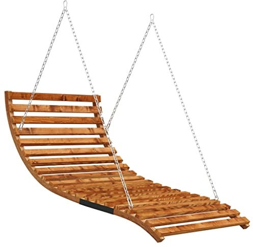 vidaXL Bugholz Bett-Schaukel Teak-Finish Massivholz Hängeschaukel Gartenliege Bett Sonnenliege Gartenschaukel Gartenmöbel 115x147x46cm