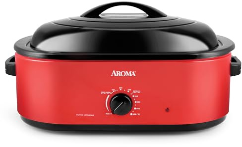 AROMA 18Qt. Roaster Oven (Red)
