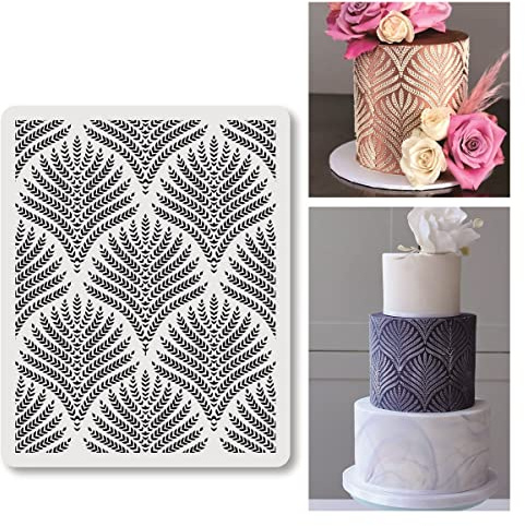 1 PC Cake Stencils Decorating Buttercream- 25cm x 20cm is Ear of Wheat Decorative Graphics for Cake Embossing,Royal Icing,Airbrush,is The Ideal Wedding and Birthday Cake Decoration Tools