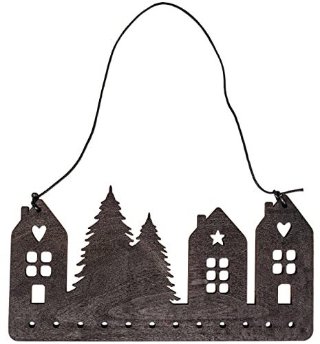 Papierdrachen Aufhängung für Adventskalender 2025 - Holz - schwarz - Dorf-Design - Weihnachten - DIY - kombinierbar mit Stoffsäckchen & Geschenken