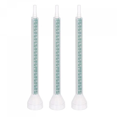 sourcing map 3 Pcs Époxy Tubes Mélangeur statique, 5,08 pouces Plastique Résine Mélange Buse Ronde Connecteur pour AB Colle Adhésif Pistolet Applicateur 400ml Cartouches, Vert