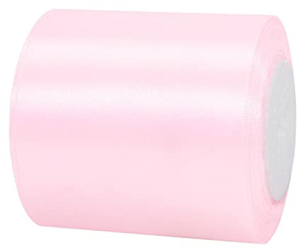 22m Satinband Geschenkband Rosa 100mm Breit,Auto Seidenband Rosa Dick Schleifenband Satin Dekoband Geschenkverpackung Deko Band Stoffband für Halloween Weihnachten Hochzeit Taufe Geburtstag DIY