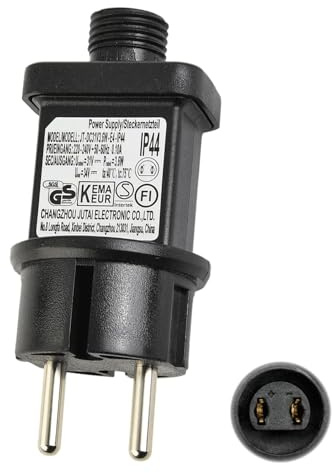 31VLichterkette Netzteil Adapter, LED Netzteil, 31V 6W Stecker für Lichterkette mit Speicherfunktion, LED Niederspannungs Transformator,IP44 GS Stecker für Weihnachtsbeleuchtung, Lichterkette