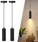 Aigostar Suspension noire， Suspension en fer. Plafonnier moderne cylindrique. Compatible avec GU10. Lot de 2， sans ampoule