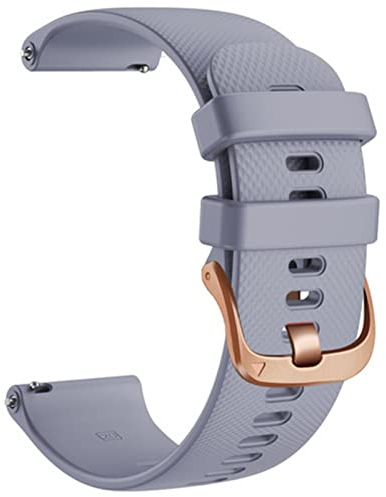 BANDKIT Ersatz-Armband aus Silikon für Garmin Vivoactive 4S Smartwatch, Vivomove 3S, Venu2S, 18 mm, 1 count (Pack of 1), Achat