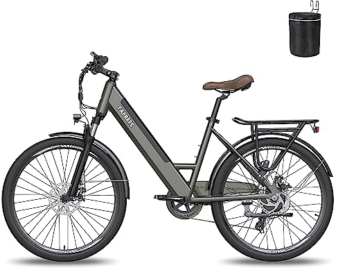 Fafrees Official Electric Bike, 26 City E-Bike 250W with APP, 110KM Range, 36V 14.5Ah Battery, 25km/h, UK Legal, F26 Pro Electric Bicycle for Adults with 7-Speed, Aluminum Alloy, Grey
