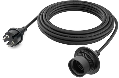 FIRMERST Wasserdichte Lampenfassung E27 mit Kabel Outdoor 7m Schwarz