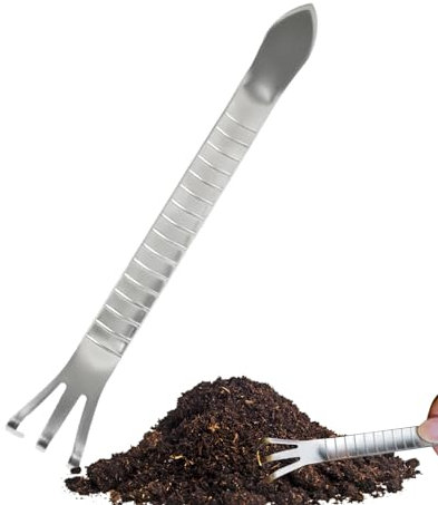 Genérico Rastrillo de Mano para jardín, rastrillo de Metal pequeño | Rastrillo Multiusos de Acero Inoxidable - Herramientas de jardinería portátiles para deshierbar, aflojar, rastrillos de Mano