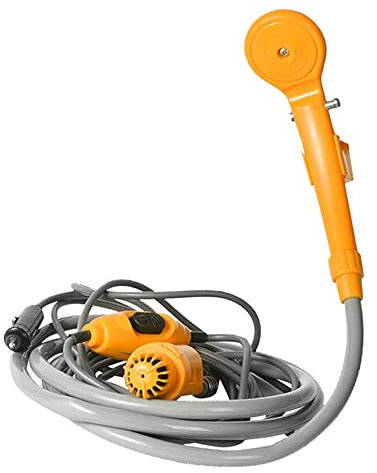 Funien Douche extérieure, Kit de Douche extérieure Portable, douches de Camping 12V avec Pompe à Eau, câble de 6 mètres avec Prise Allume-Cigare, Eau Max 2,5 l par Minute