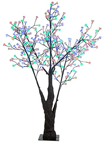Luminea LED-Lichterbaum aussen: LED-Deko-Kirschbaum, 336 farbig beleuchtet, Versandrückläufer (Baum Balkon, Baum Garten, Ostern)