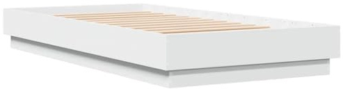 vidaXL Bed Frame without Mattress White 90x190 cm Single Engineered Wood