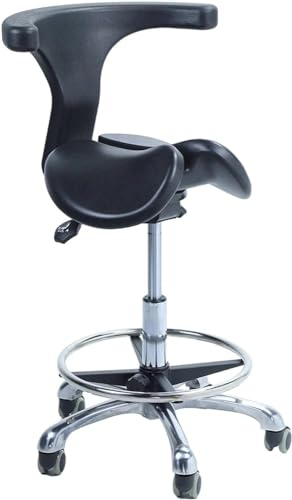 PJGFBYT Ergonomischer Sattelstuhl oder Hocker im Sattel-Stil, mit geteilter Sitzfläche, medizinischer Rollstuhl mit Rückenstütze und zwei Neigungsoptionen, Zahnarztpraxis, Zuhause (Größe: 50–64 cm