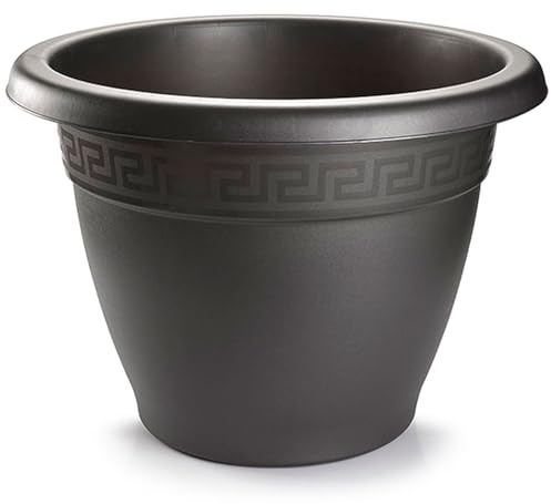AC - Maceta Terracota - Plástico Resistente - Ideal para el Hogar, Plantas, Jardín, Decoración. - Cuidado de Plantas - Forma Redonda - Ø 60 cm - Color Antracita