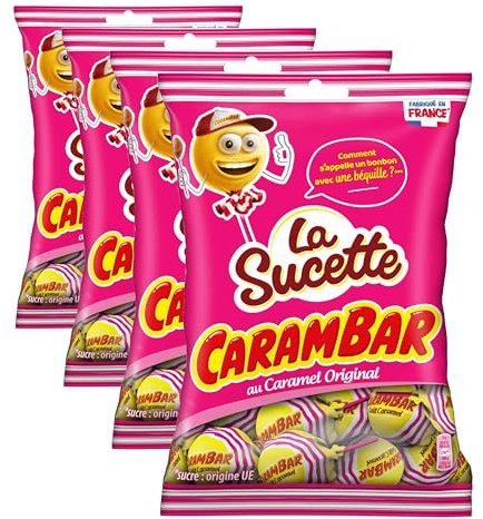 Carambar Bonbon Sucettes Caramel, 156g (Lot de 4)
