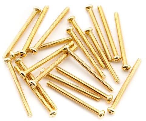Musiclily Ultra UNC#3-48X1,1 Zoll Humbucker Schrauben Gold 20er Set | Edelstahl,für American E-Gitarre