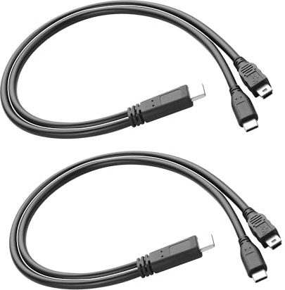 JSADZKJ Tipo C Cable de Carga USB C a Tipo C +Mini USB Splitter Cable Cargador USB C 3A de Carga Rápida Mini 5-Pin a USB Tipo C Puerto para Laptop Teléfono MP3 y Más Mini B Dispositivo