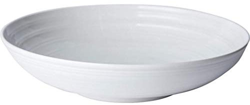 Cuenco de cerámica para fideos, plato hondo grande para ensalada de frutas, diseño redondo creativo, color blanco, plato de moda, tamaño mediano