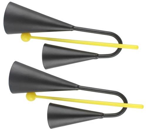 BESTonZON 2sätze Metall Kuhglocke Mit Doppelgriff Und Schlägel Robuste Cowbell Für Junge Mädchen Klarer Klang Für Schlagzeug Und Musiktraining Outdoor Und Bühnenperformance