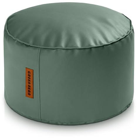Green Bean Sitzhocker aus Kunstleder - Pouf mit EPS Perlen Füllung - 43 x 30 cm - perfekte Ergänzung zum Sitzsack - Sitzwürfel Sitzkissen Hocker Fußhocker - Taubenblau