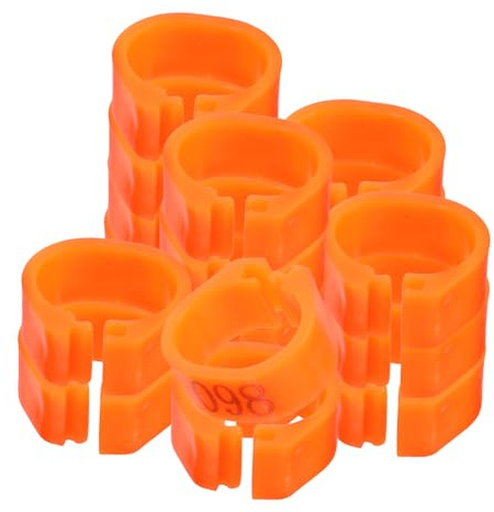 Toyvian Anello per Piccione in Plastica Numero Identificativo 8mm Apertura Fascia per Gambe di Pollame Confezione da 100 Pezzi per Allevamenti