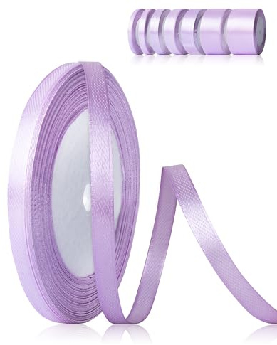 Fyshird Schleifenband Lila 6mm x 22m Geschenkband Lila Satinband Hochzeit Polyester Bänder zum Basteln Dekoband für Geschenkverpackung Geburtstag DIY